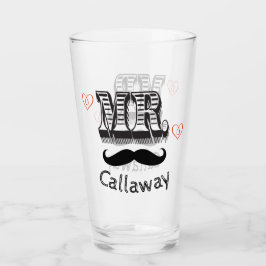 Grappige Mr. Mustache naam Glas