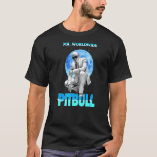 Grappige Mr World Wide Pit Bull Zanger Liefde Musi T-shirt