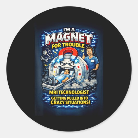Grappige mri technoloog  ronde sticker (Voorkant)