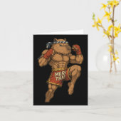 Grappige Muay Thai Capybara Thaise Boksen Martial Kaart (Gele Bloem)