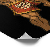 Grappige Muay Thai Capybara Thaise Boksen Martial  Poster (Hoek)