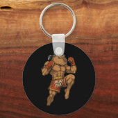 Grappige Muay Thai Capybara Thaise Boksen Martial Sleutelhanger (Voorkant)