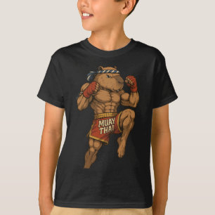 Grappige Muay Thai Capybara Thaise Boksen Martial  T-shirt