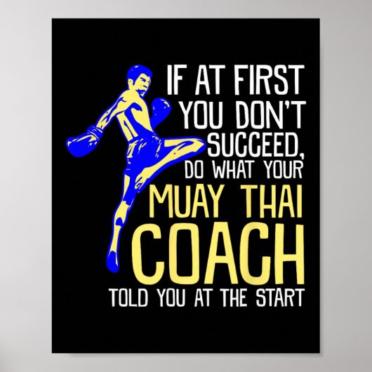 Grappige Muay Thai Coach Boksen Design Poster (Voorkant)