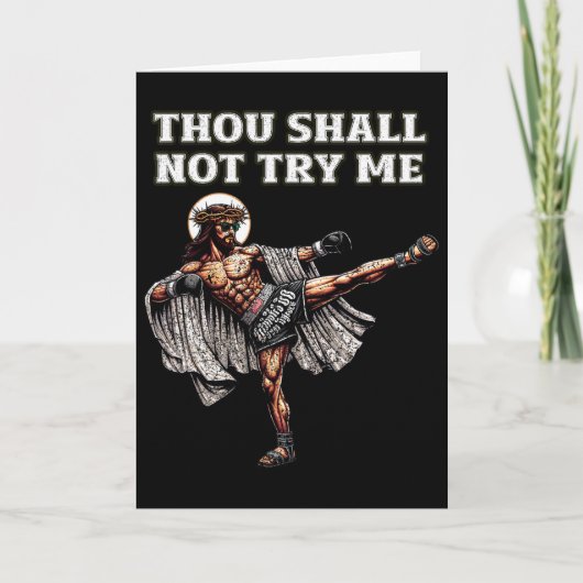 Grappige Muay Thai Heer Jezus Thaise Boksen Kickbo Kaart (Voorkant)