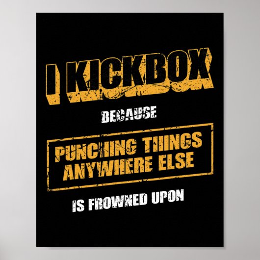 Grappige Muay Thai Kickboksen En Mixed Martial Art Poster (Voorkant)