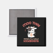 Grappige Muay Thai Moo Thai Kickboksen Magneet (Voorkant / Achterkant)