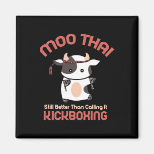 Grappige Muay Thai Moo Thai Kickboksen Magneet