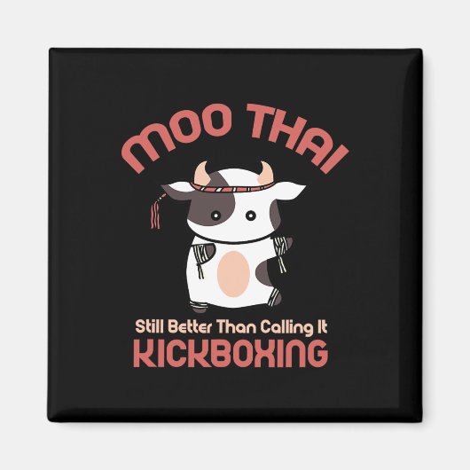 Grappige Muay Thai Moo Thai Kickboksen Magneet (Voorkant)