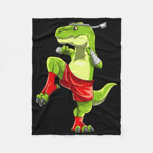 Grappige Muay Thai T-rex - Thais Boksen Fleece Deken (Voorkant)