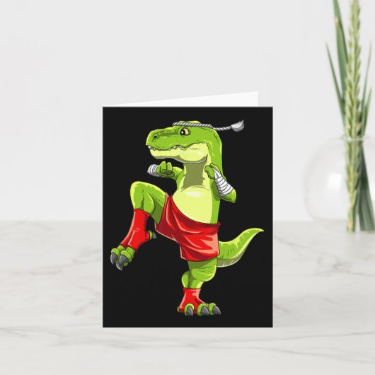 Grappige Muay Thai T-rex - Thais Boksen Kaart (Voorkant)