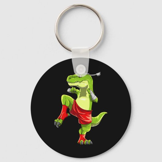 Grappige Muay Thai T-rex - Thais Boksen Sleutelhanger (Voorkant)