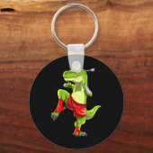 Grappige Muay Thai T-rex - Thais Boksen Sleutelhanger (Voorkant)