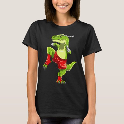 Grappige Muay Thai T-rex - Thais Boksen T-shirt (Voorkant)