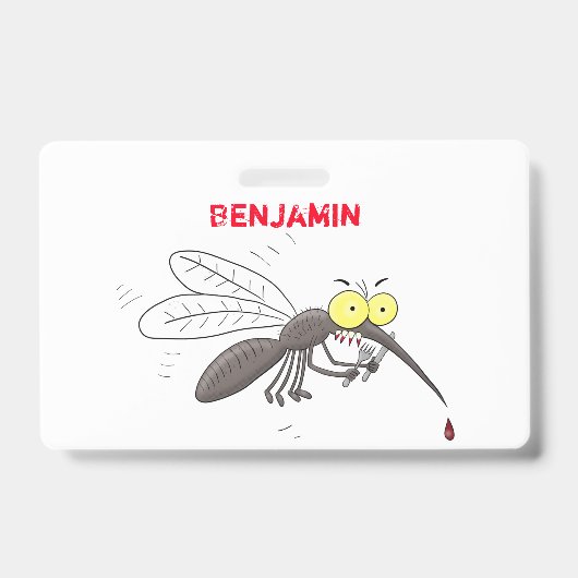 Grappige mug insect cartoon illustratie badge (Voorzijde)