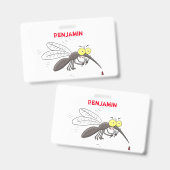 Grappige mug insect cartoon illustratie badge (Voor- en achterkant)