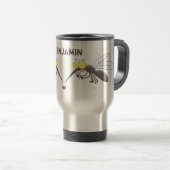Grappige mug insect cartoon illustratie reisbeker (Voorkant rechts)