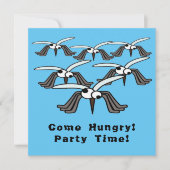 Grappige muggen komen hongerige zomer BBQ feesttij Kaart (Voorkant)