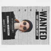 Grappige Mugshot Gezocht Aangepaste Naam & Tekst P Fleece Deken (Voorkant (Horizontaal))