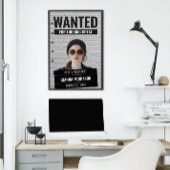 Grappige Mugshot Gezocht Aangepaste Naam & Tekst P Perfect Poster