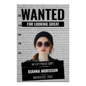 Grappige Mugshot Gezocht Aangepaste Naam & Tekst P Perfect Poster (Voorkant)