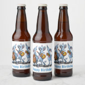 Grappige Muis Band Uw Verjaardag Fles Labels Bier Etiket (Flessen)