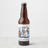 Grappige Muis Band Uw Verjaardag Fles Labels Bier Etiket (Voorkant)