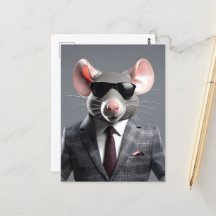 grappige muis cartoon briefkaart