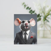 grappige muis cartoon briefkaart (Staand voorkant)