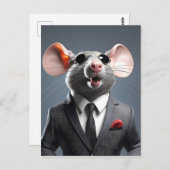 grappige muis cartoon briefkaart (Voorkant / Achterkant)