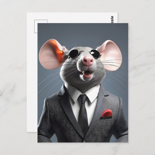 grappige muis cartoon briefkaart (Voorkant / Achterkant)