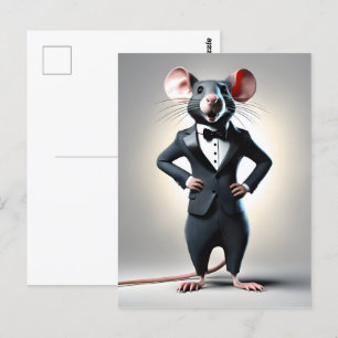 grappige muis cartoon briefkaart