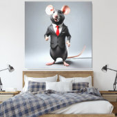 grappige muis cartoon canvas afdruk (Insitu (Slaapkamer))