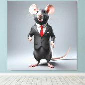 grappige muis cartoon canvas afdruk (Insitu (Houten vloer))