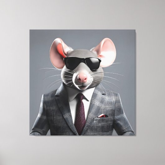 grappige muis cartoon canvas afdruk (Voorkant)