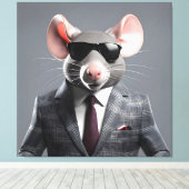 grappige muis cartoon canvas afdruk (Insitu (Houten vloer))