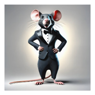 grappige muis cartoon foto afdruk