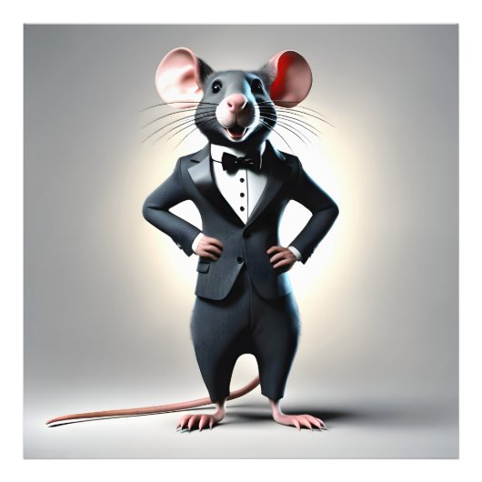 grappige muis cartoon foto afdruk (Voorkant)