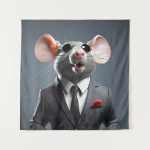 grappige muis cartoon wandkleed