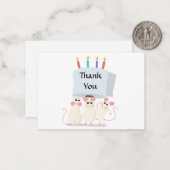 Grappige muis dank je wel kaart notitiekaartje (Voorkant / Achterkant in situ)