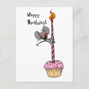 Grappige Muis Hand getrokken Verjaardag Ontwerp Briefkaart