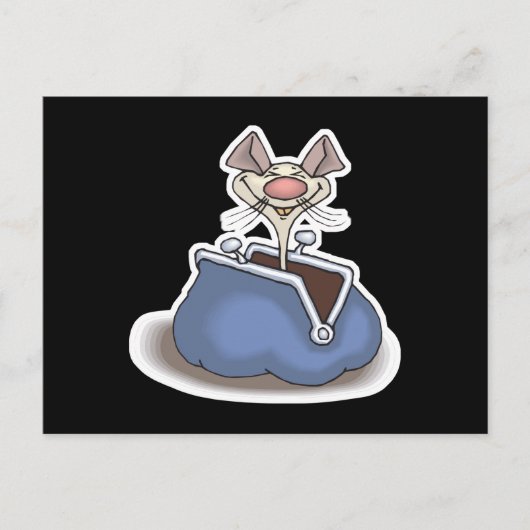 grappige muis in wisseltas briefkaart (Voorkant)