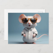 Grappige muis met bril briefkaart (Voorkant / Achterkant)
