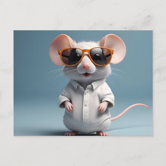 Grappige muis met bril briefkaart (Voorkant)