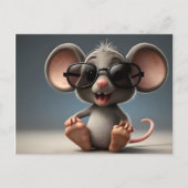 Grappige muis met bril briefkaart (Voorkant)