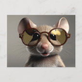 Grappige muis met bril briefkaart (Voorkant)