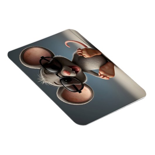 Grappige muis met bril magneet (Rechterzijde)