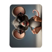 Grappige muis met bril magneet (Verticaal)