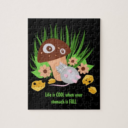 Grappige muis met kaas legpuzzel (Verticaal)