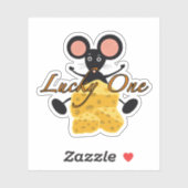 Grappige muis met kaas sticker (Vel)
